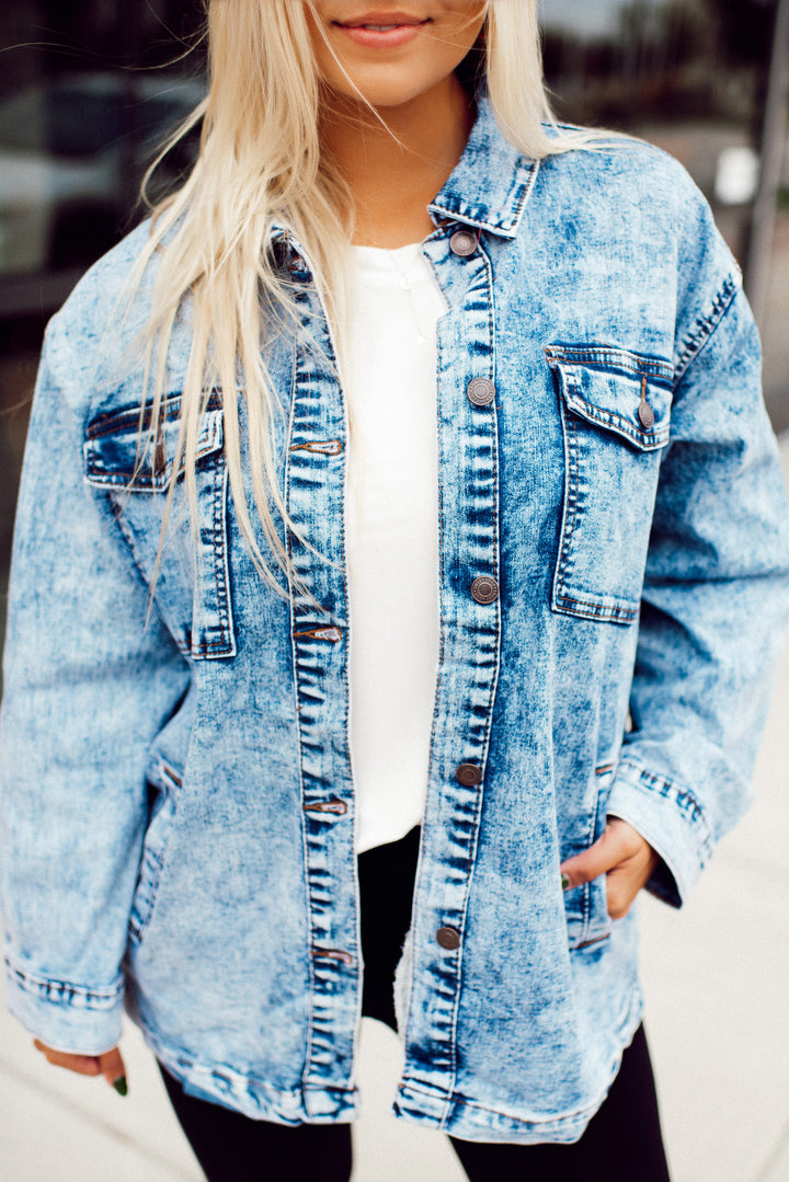 Arbors Oversized Denim Jacket (Acid Wash)