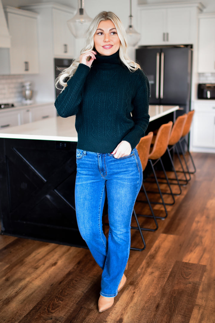 Judy Blue Thermal Bootcut Denim Jeans (Dark)