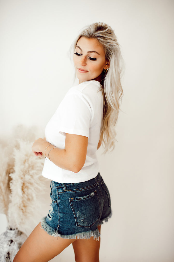 Kori Cropped Tee (White)