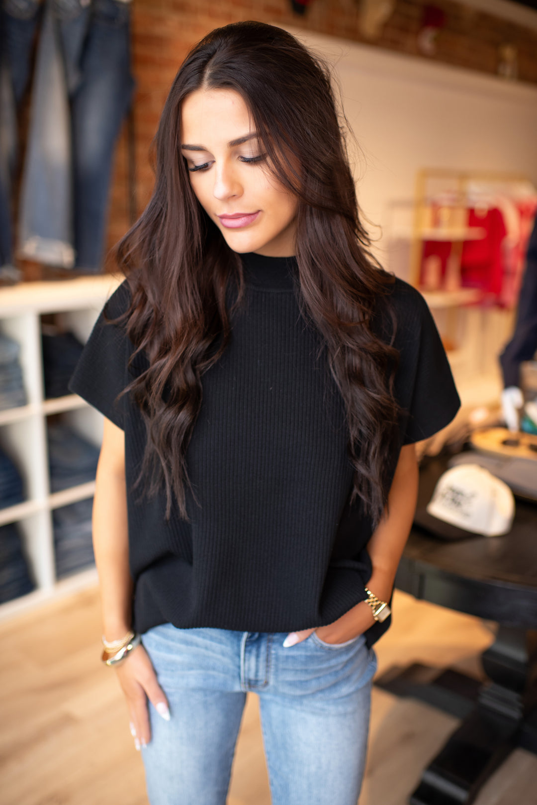 PREORDER Modern Ease Mock Neck Sweater (Black)