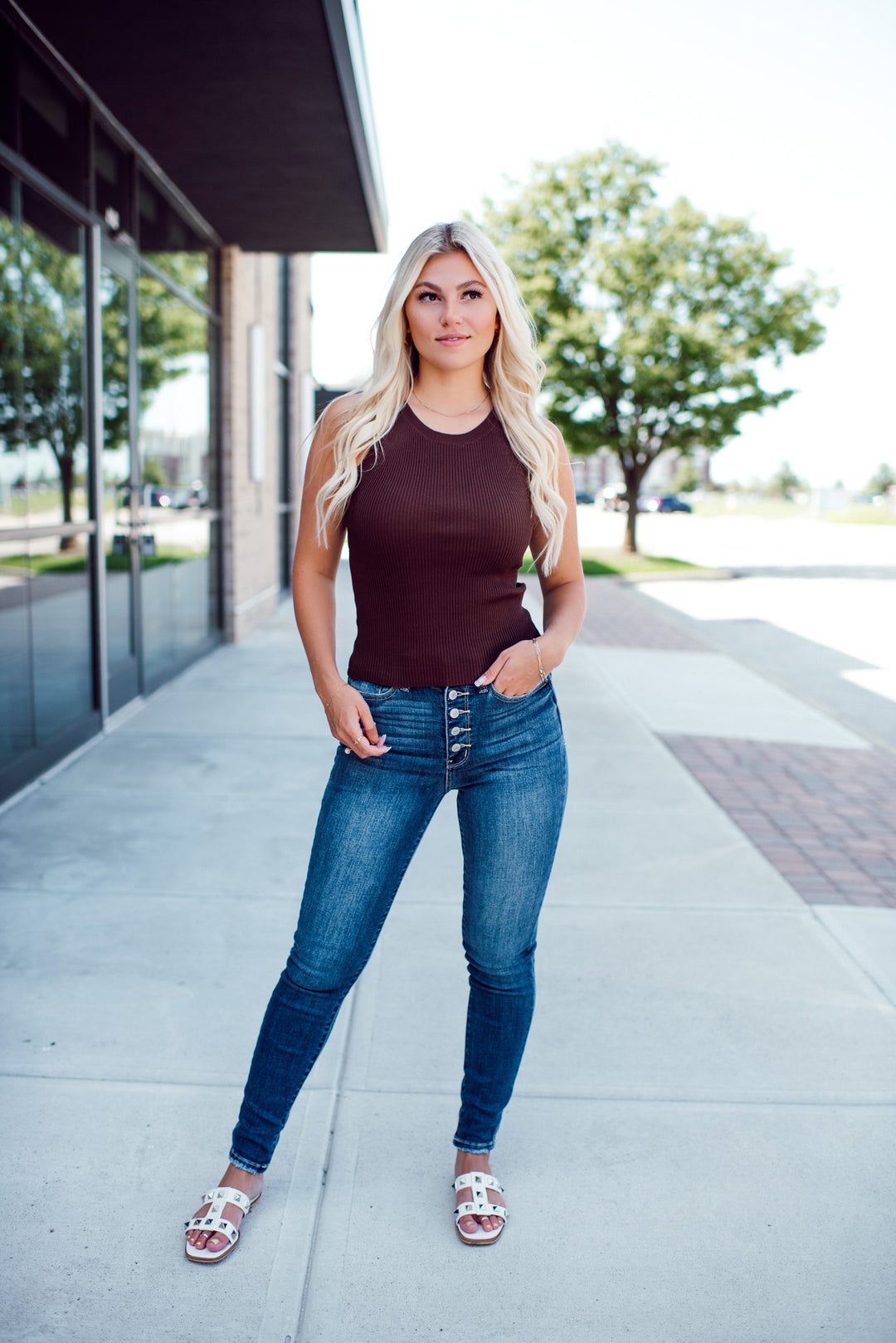 Casey Knit Tank(Brown)