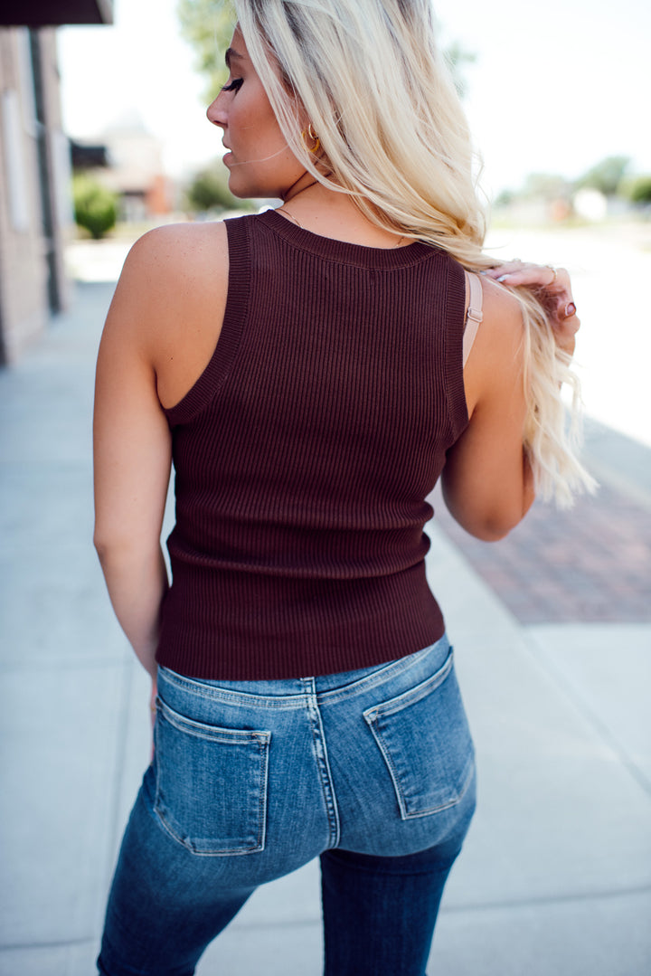 Casey Knit Tank(Brown)
