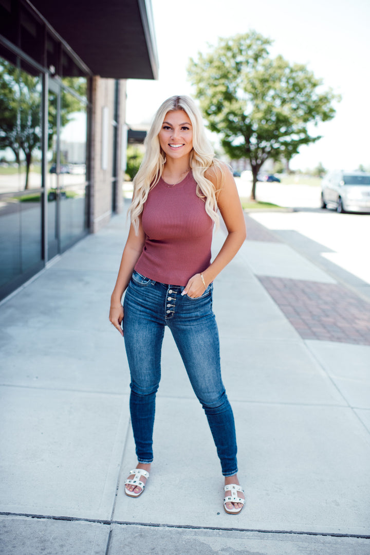 Casey Knit Tank(Mauve)