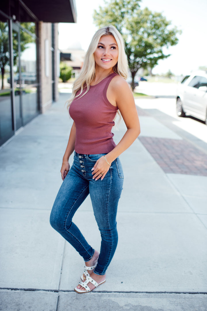 Casey Knit Tank(Mauve)