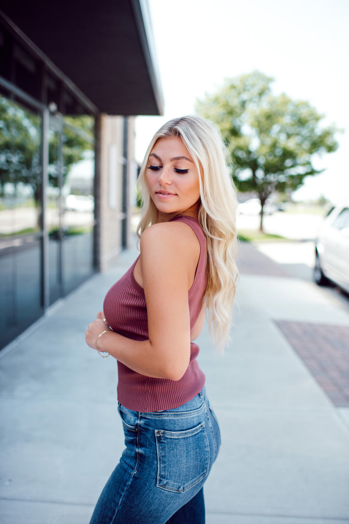 Casey Knit Tank(Mauve)