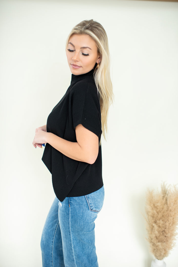 PREORDER Modern Ease Mock Neck Sweater (Black)
