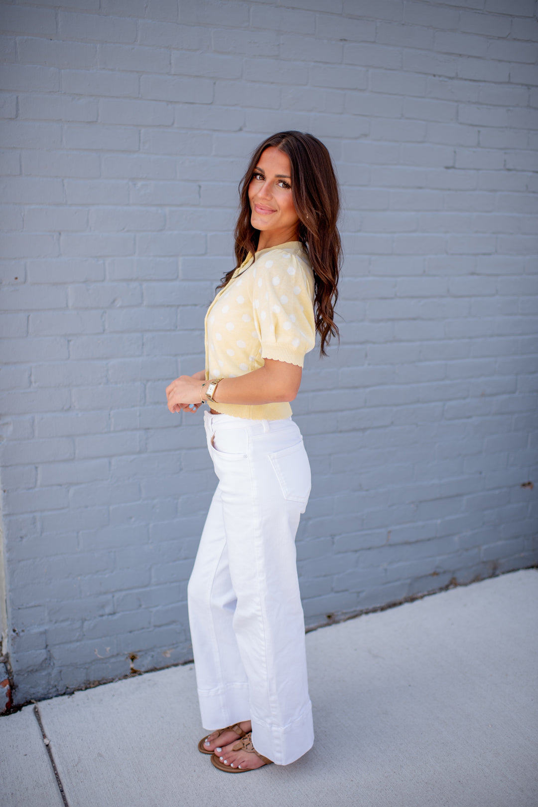 Daffodil Dotted Cardigan (Yellow)