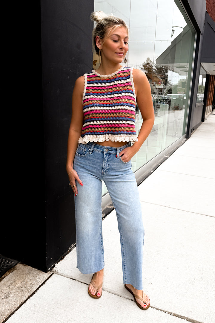 Risen Collier High Rise Wide Leg Jeans (Light)