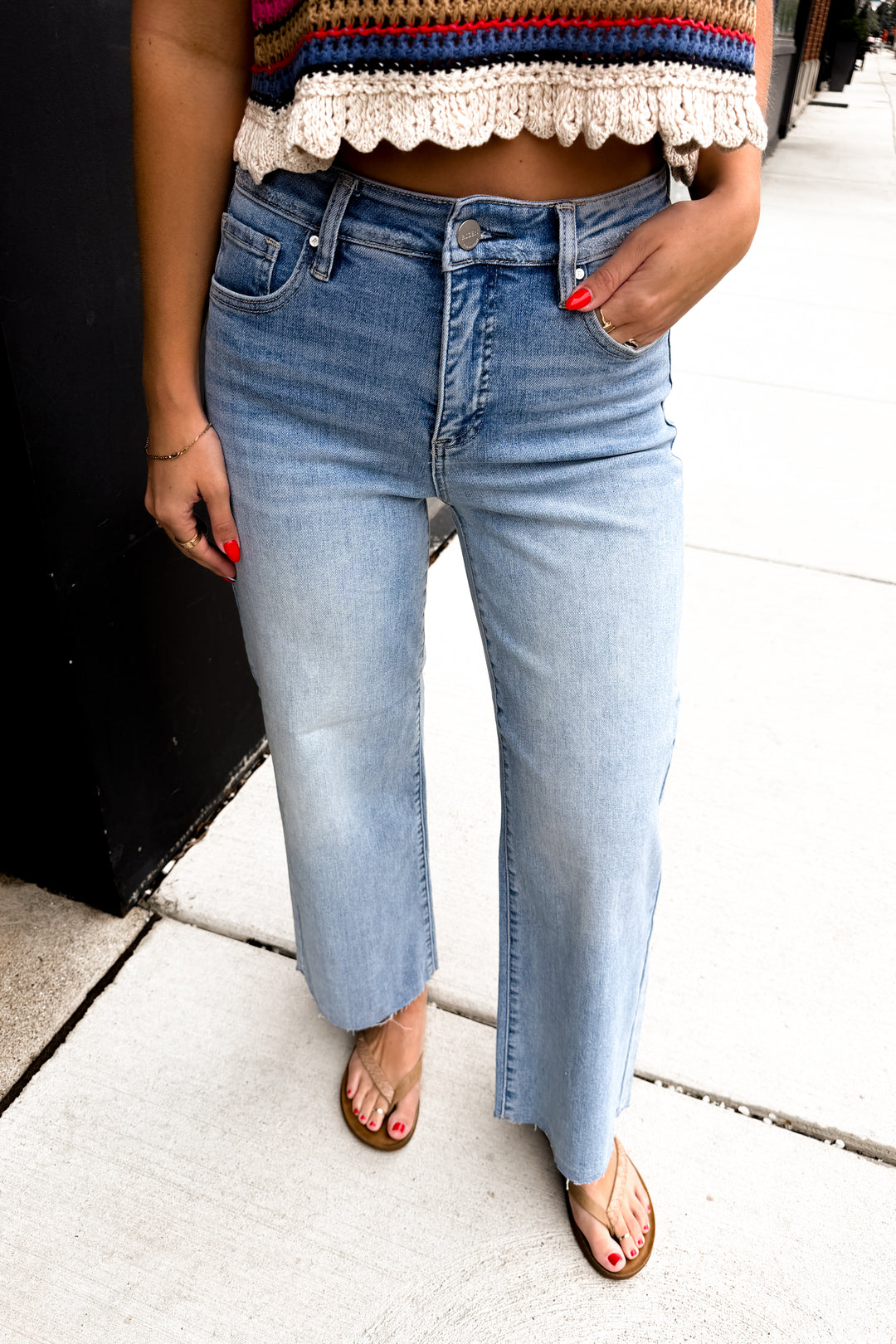 Risen Collier High Rise Wide Leg Jeans (Light)