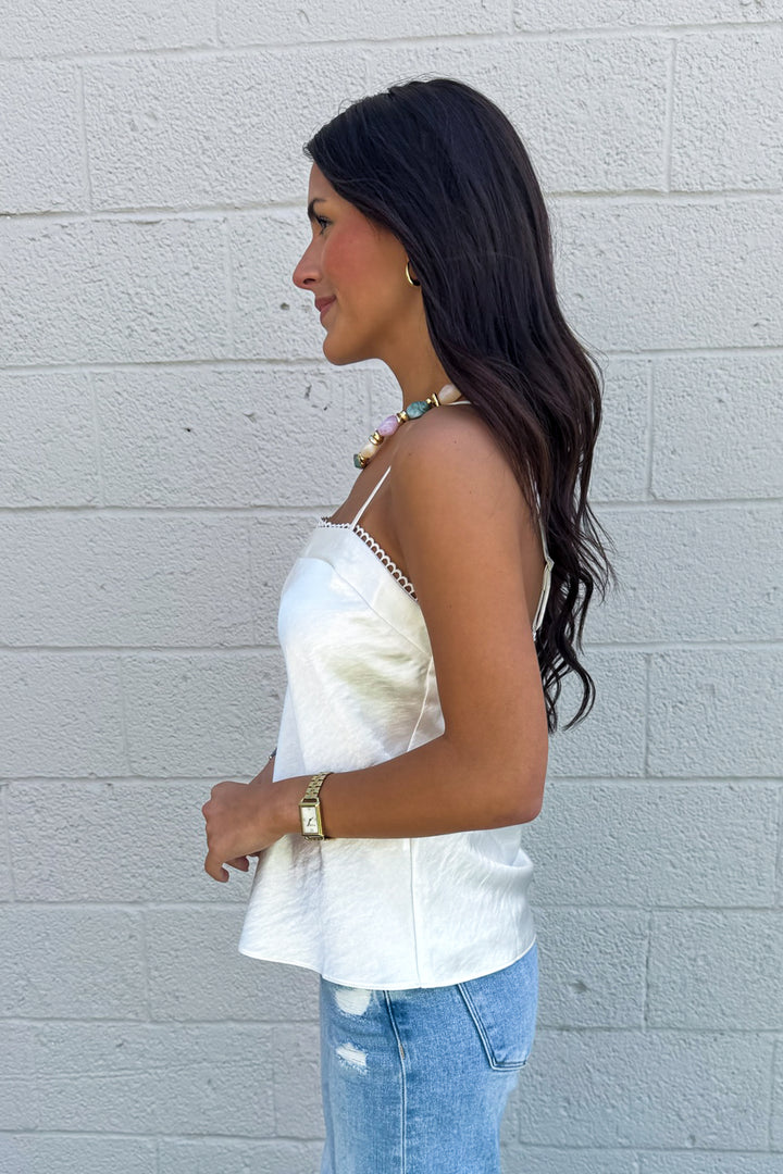 Soft Glow Satin Tank (Ivory)