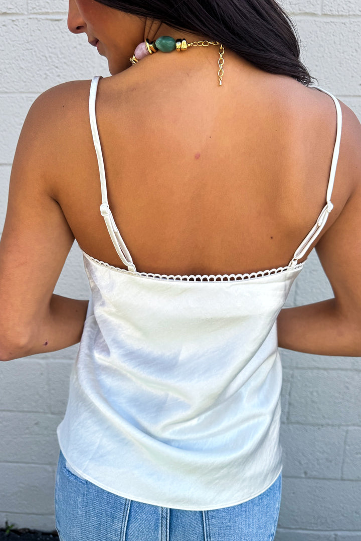 Soft Glow Satin Tank (Ivory)