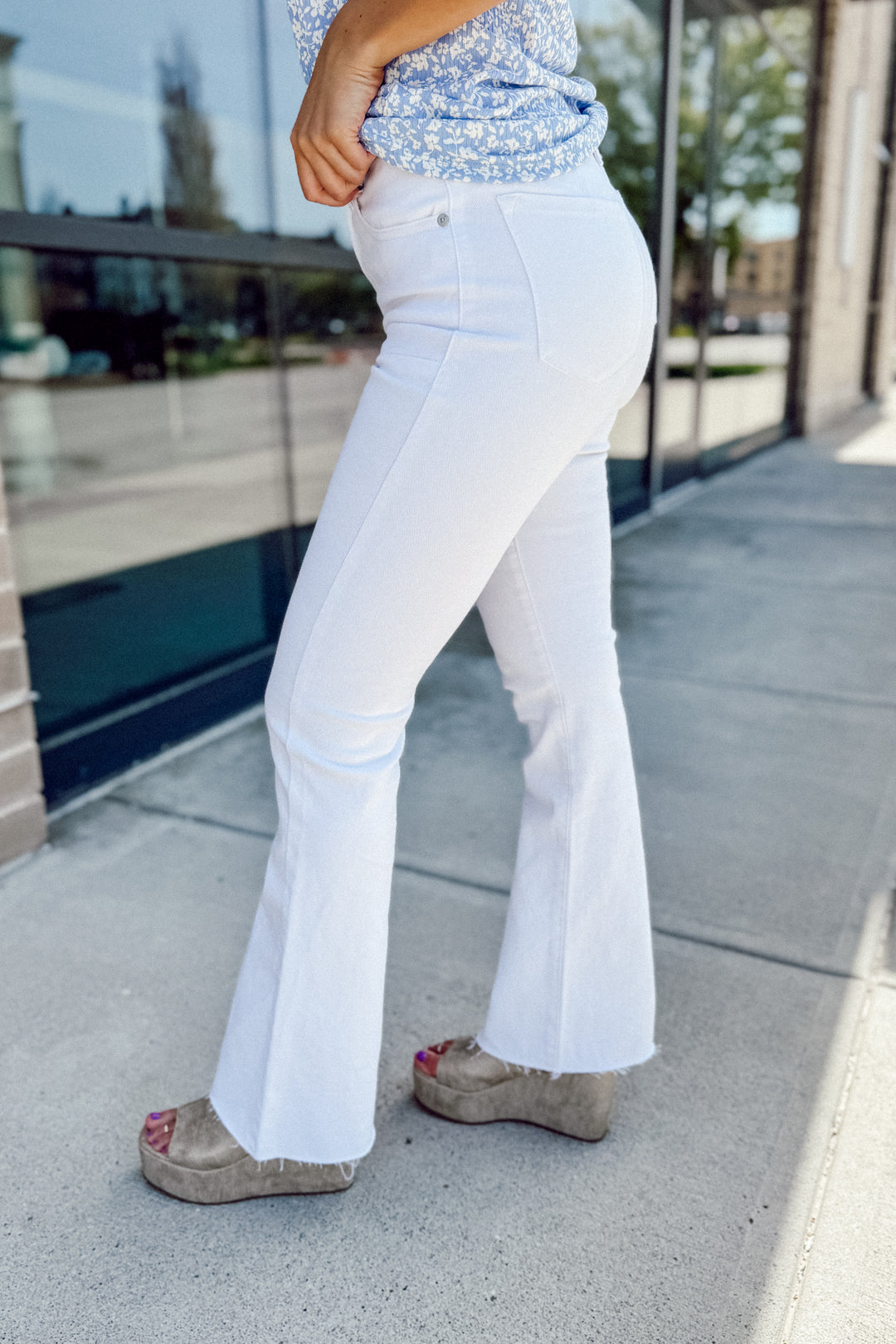 KanCan Kendra Flare White Denim