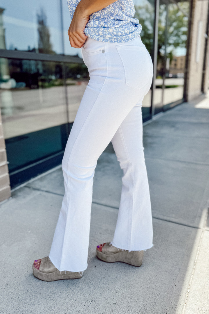 KanCan Kendra Flare White Denim