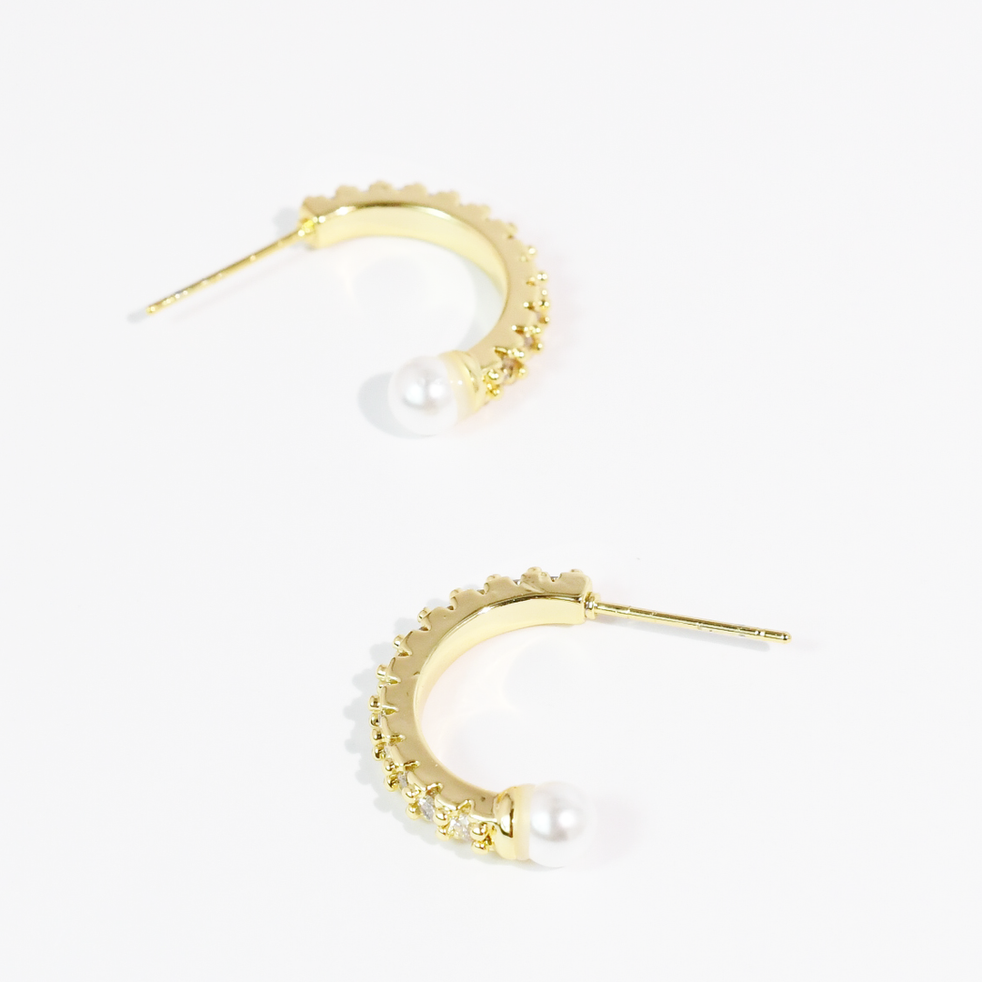 30A PREORDER Pearl Crush Hoop Gold