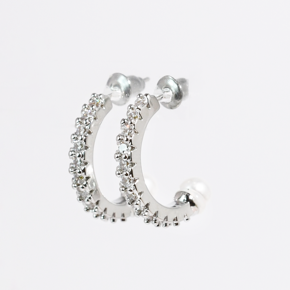 30A PREORDER Pearl Crush Hoop Silver