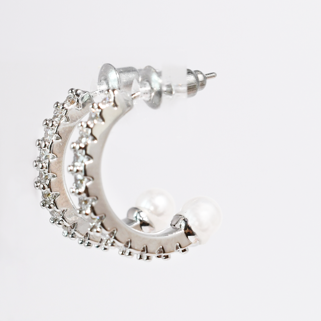 30A PREORDER Pearl Crush Hoop Silver