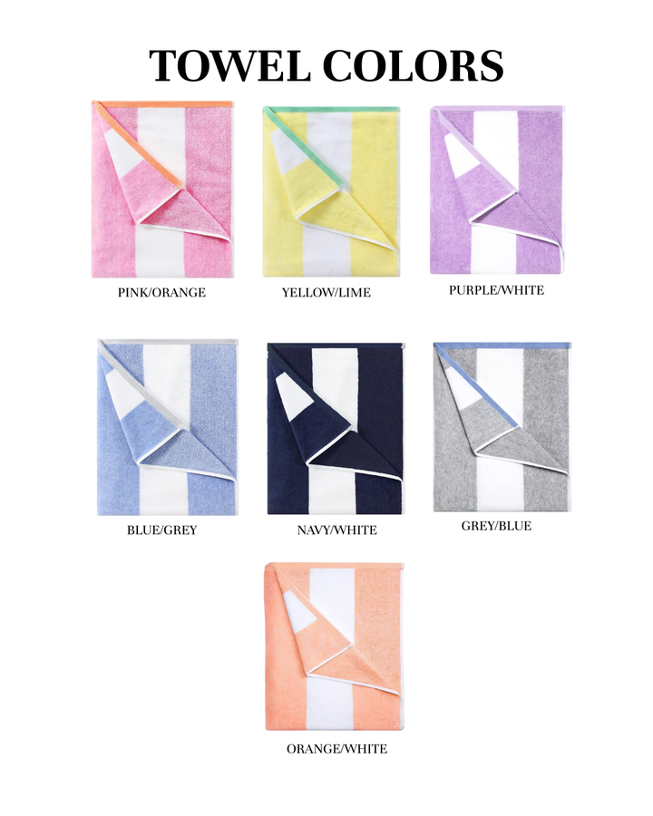 Premium XL Embroidered Striped Beach Towels