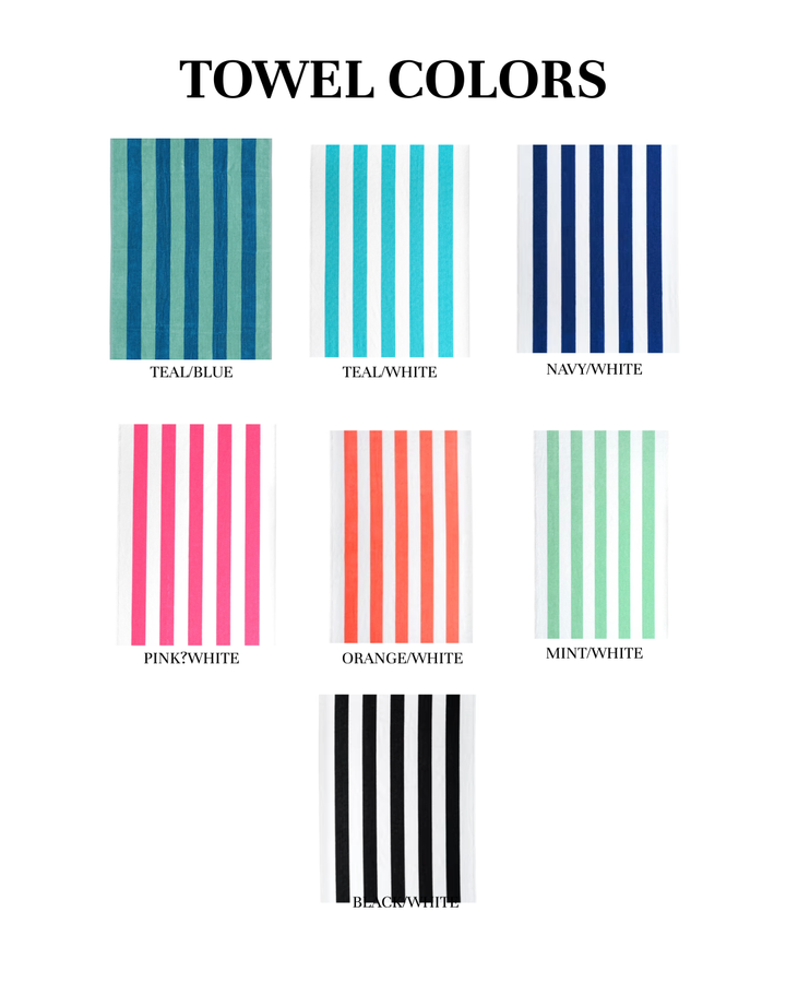 Poolside Embroidered Striped Towel