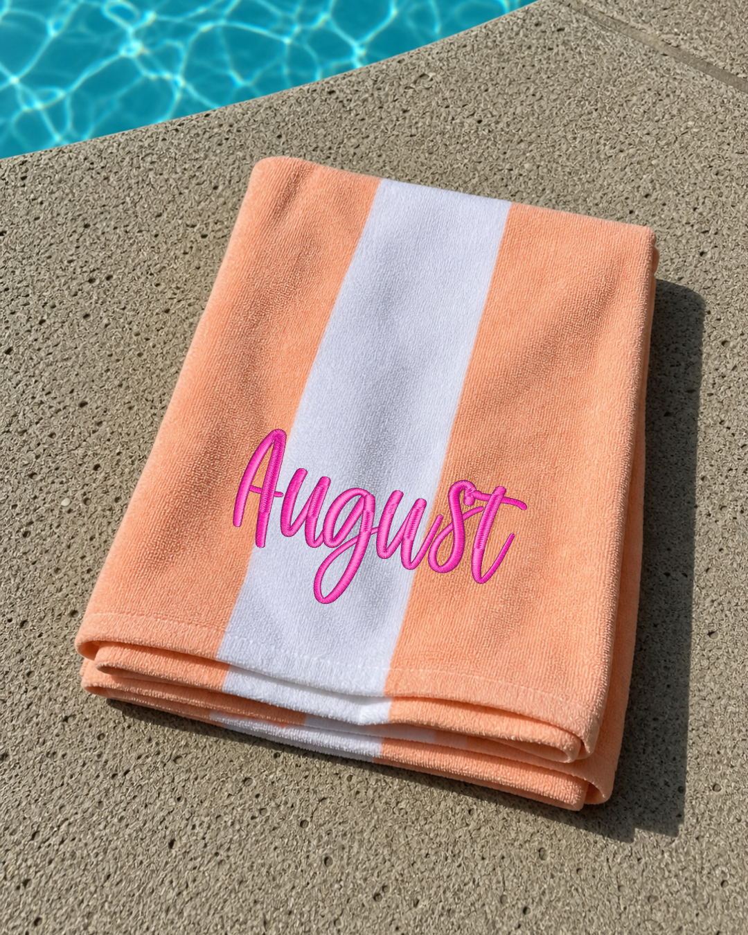 Premium XL Embroidered Striped Beach Towels