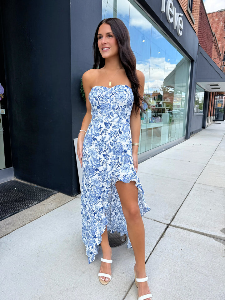 Coastal Dreams Dress (Blue/White)