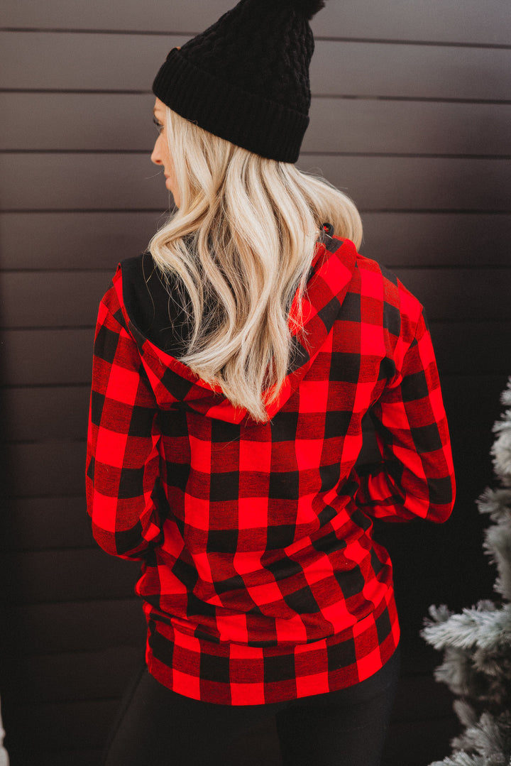 Layer Of Frost Half Zip Hoodie (Red/Black)