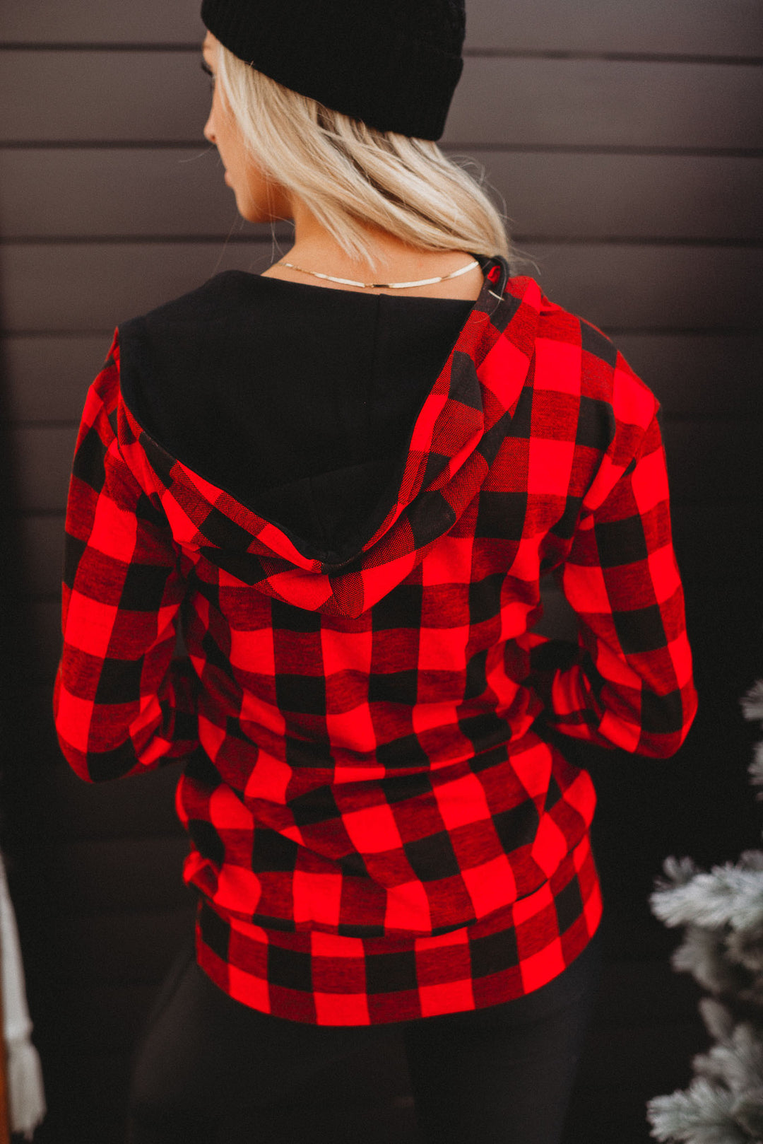 Layer Of Frost Half Zip Hoodie (Red/Black)