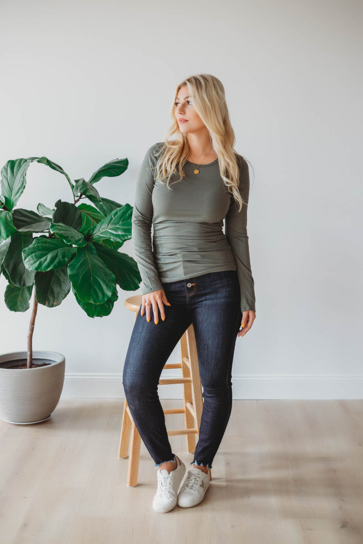 Chance For Love Top (Dusty Olive)